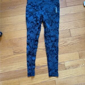 Gymshark Blue and Black Patterned Leggings